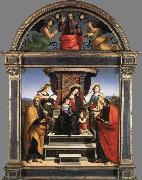 RAFFAELLO Sanzio Madonna and Child Enthroned with Saints painting